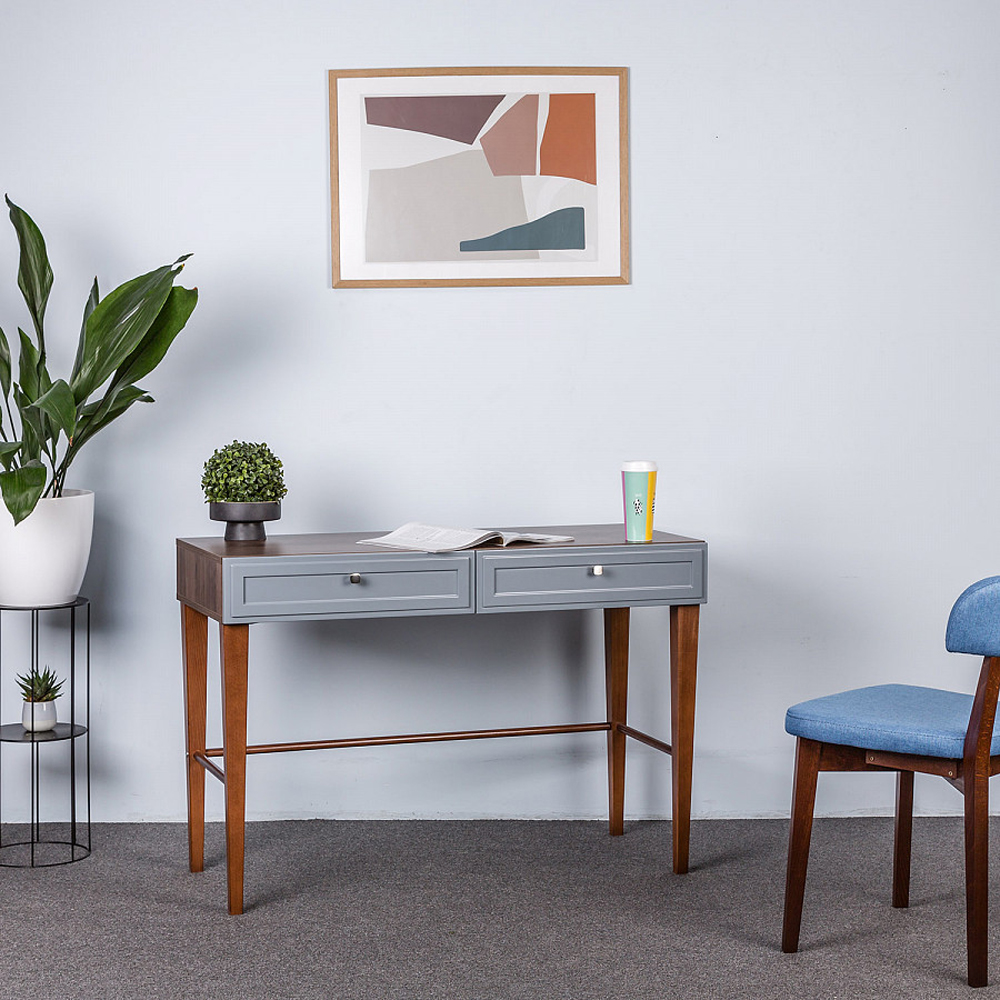 Стол письменный из массива бука с 2-мя ящиками серый Wenge Light