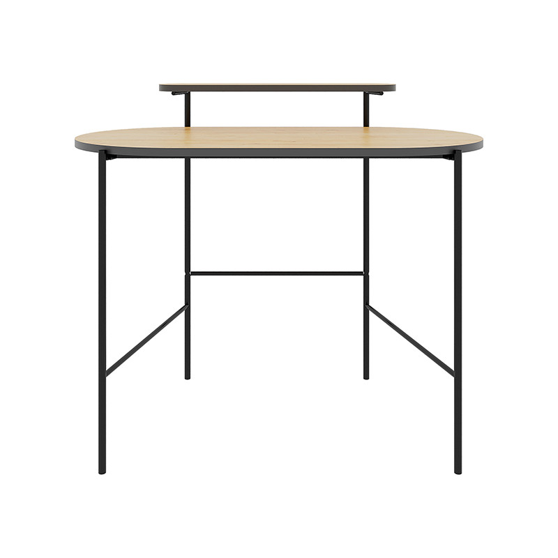 Стол письменный овальной формы с полкой LOUB WORKING TABLE BLACK OAK