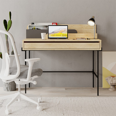 Стол письменный с выдвижным ящиком цвета древесины LEILA WORKING TABLE OAK ANTHRACITE