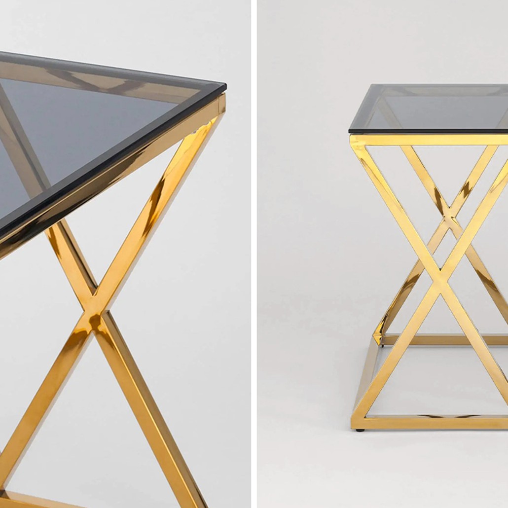 Стол приставной Geometry Rhombus Gold