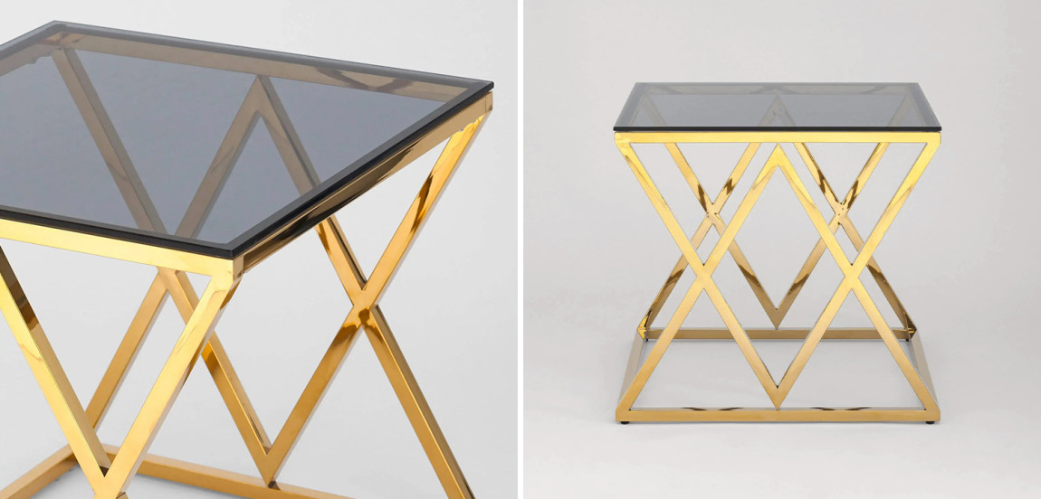 Стол приставной Geometry Rhombus Gold