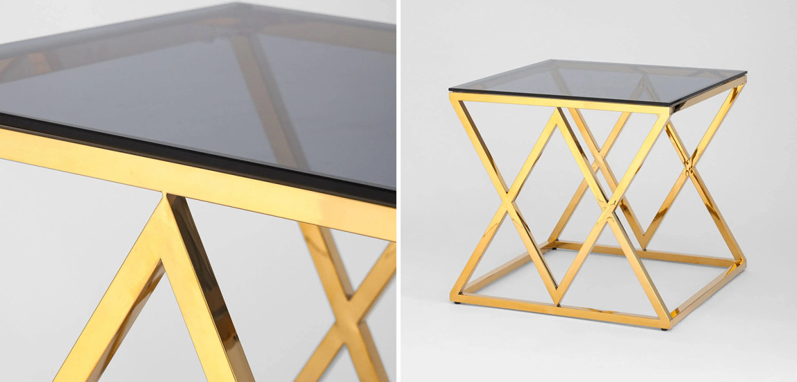 Стол приставной Geometry Rhombus Gold