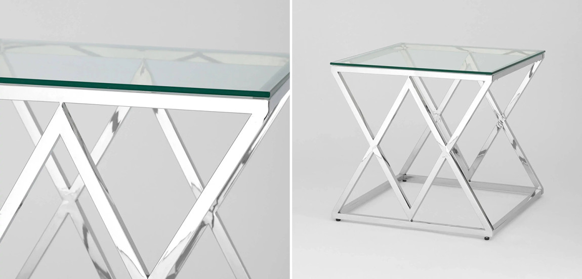 Стол приставной Geometry Rhombus Silver