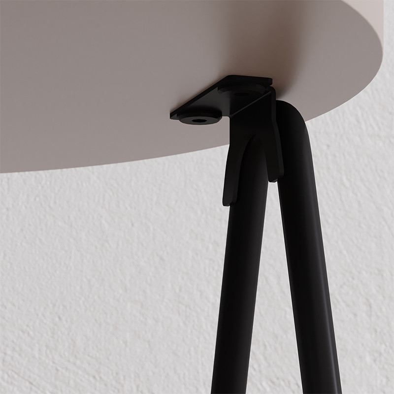 Стол приставной с 2-мя круглыми бежево-серыми столешницами ESSEL LIGHT MOCHA