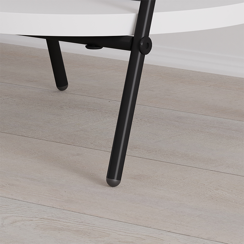 Стол приставной с 2-мя круглыми белыми столешницами ESSEL SIDE TABLE WHITE