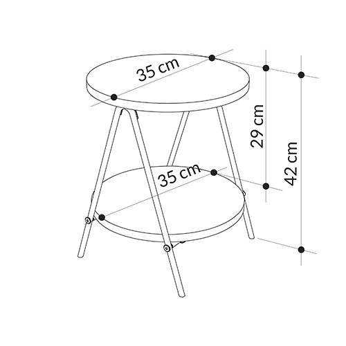 Стол приставной с 2-мя круглыми белыми столешницами ESSEL SIDE TABLE WHITE