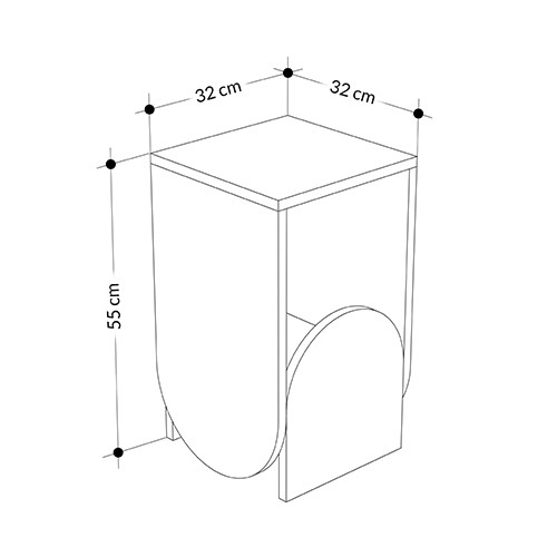 Стол приставной с овальными элементами бело-бежевого цвета NUN SIDE TABLE WHITE LIGHT MOCHA