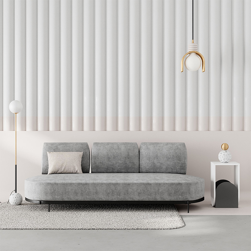 Стол приставной с овальными элементами бело-серого цвета NUN ANTHRACITE