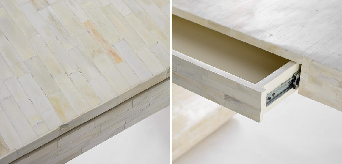 Стол рабочий Bone Inlay Table white