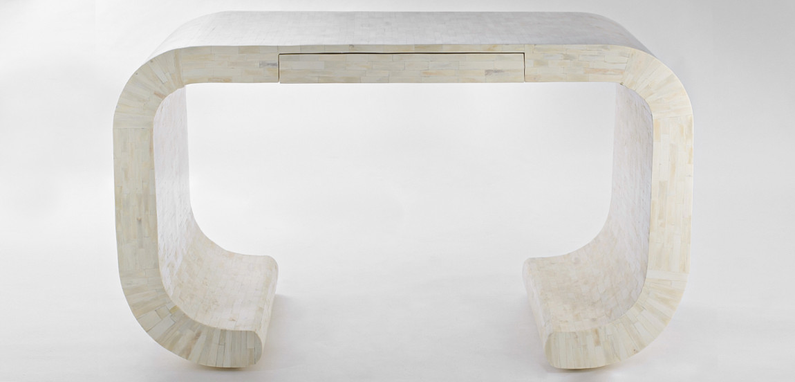 Стол рабочий Bone Inlay Table white