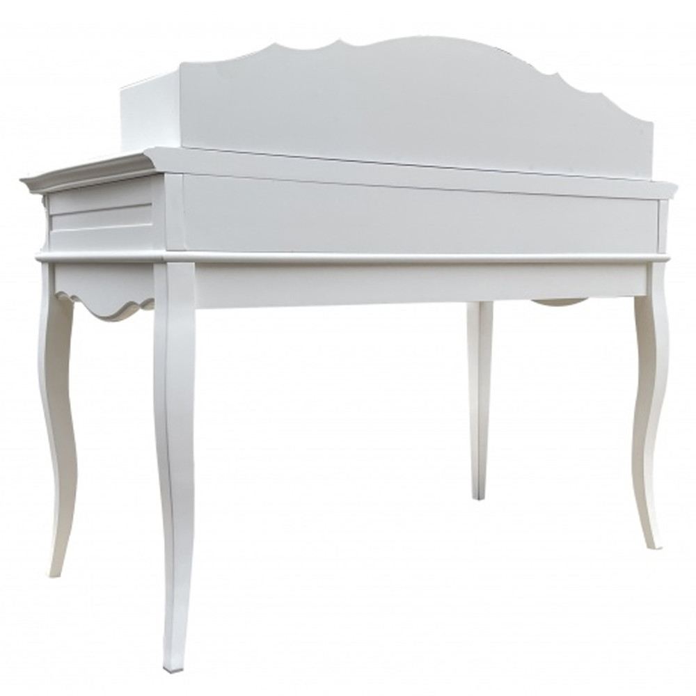 Стол-бюро белого цвета из массива бука с 4-мя ящиками White Provence