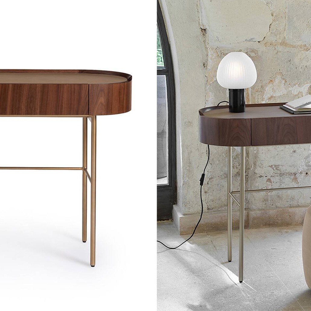 Стол-консоль Walnut and Leather