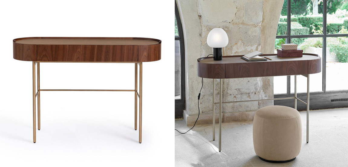 Стол-консоль Walnut and Leather