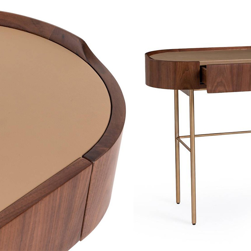 Стол-консоль Walnut and Leather