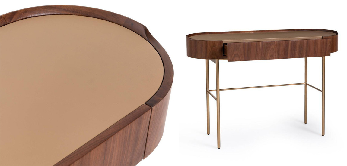 Стол-консоль Walnut and Leather