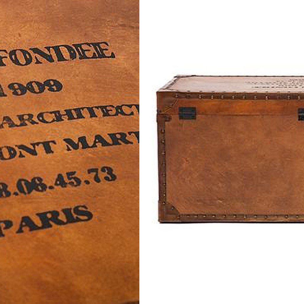 Стол-сундук Vintage buffalo leather chest-table
