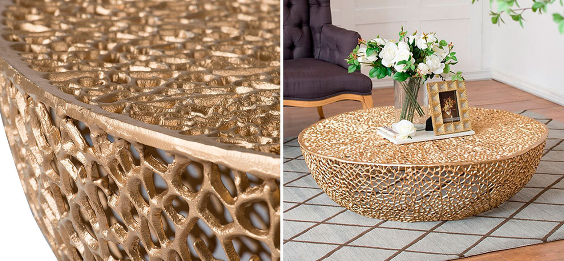 Столик алюминиевый золотой Jennifer