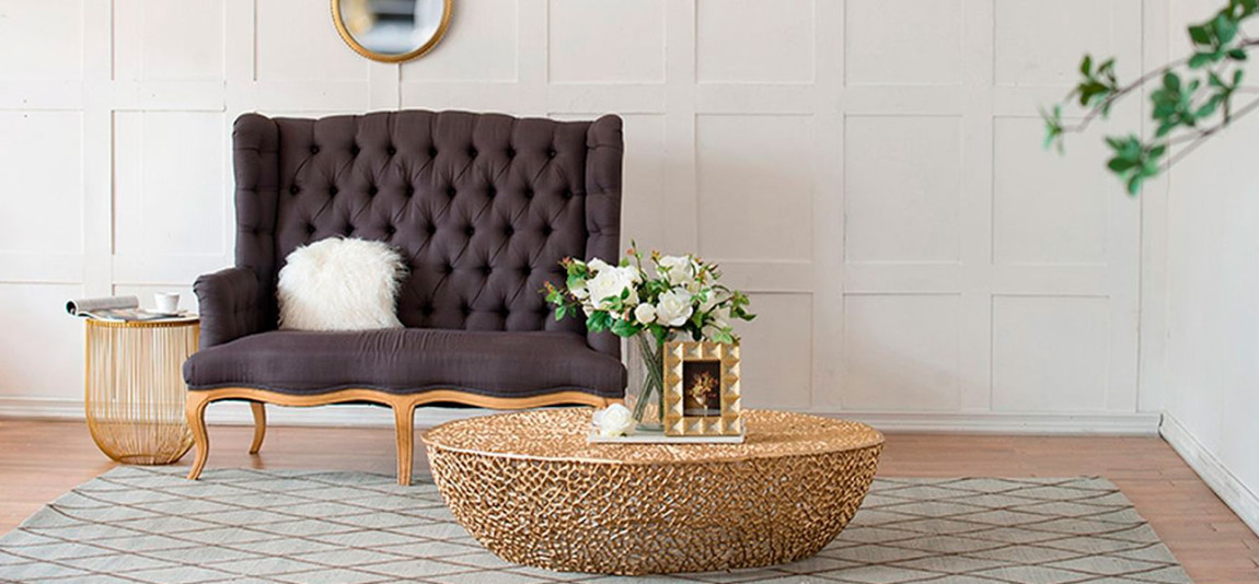 Столик алюминиевый золотой Jennifer