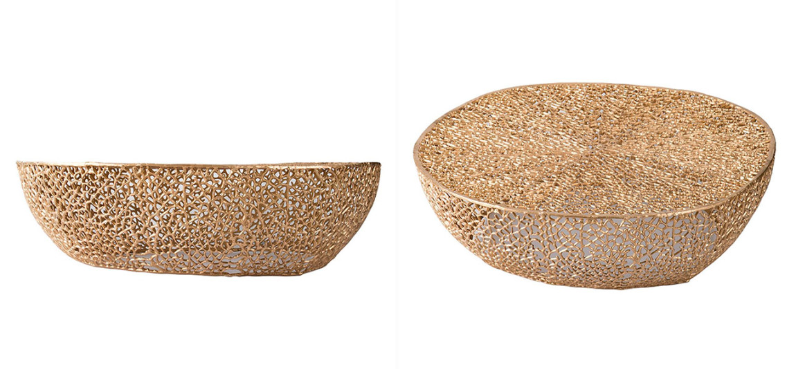 Столик алюминиевый золотой Jennifer