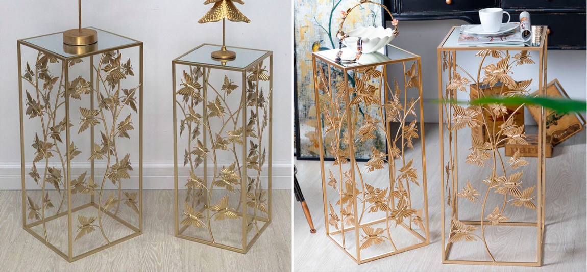 Столик высокий на металлическом основании Golden Butterflies