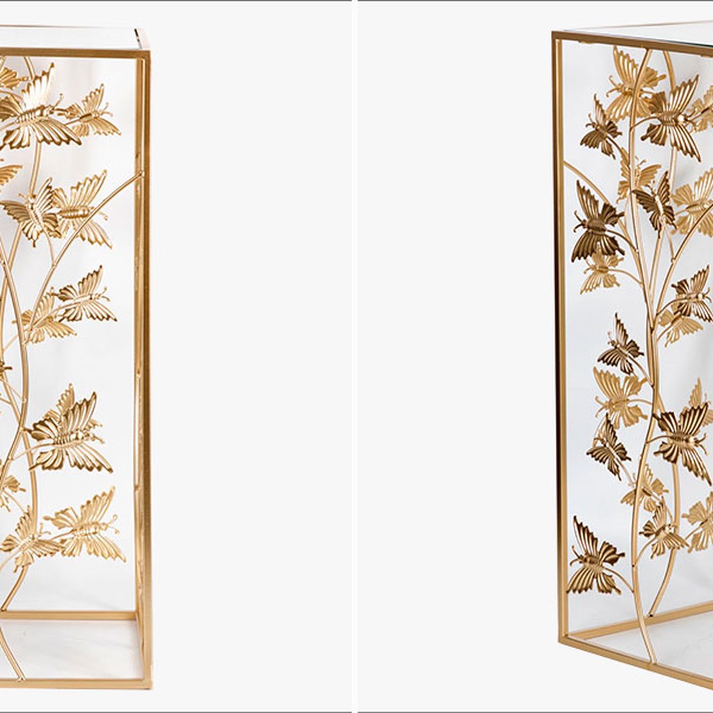 Столик высокий на металлическом основании Golden Butterflies