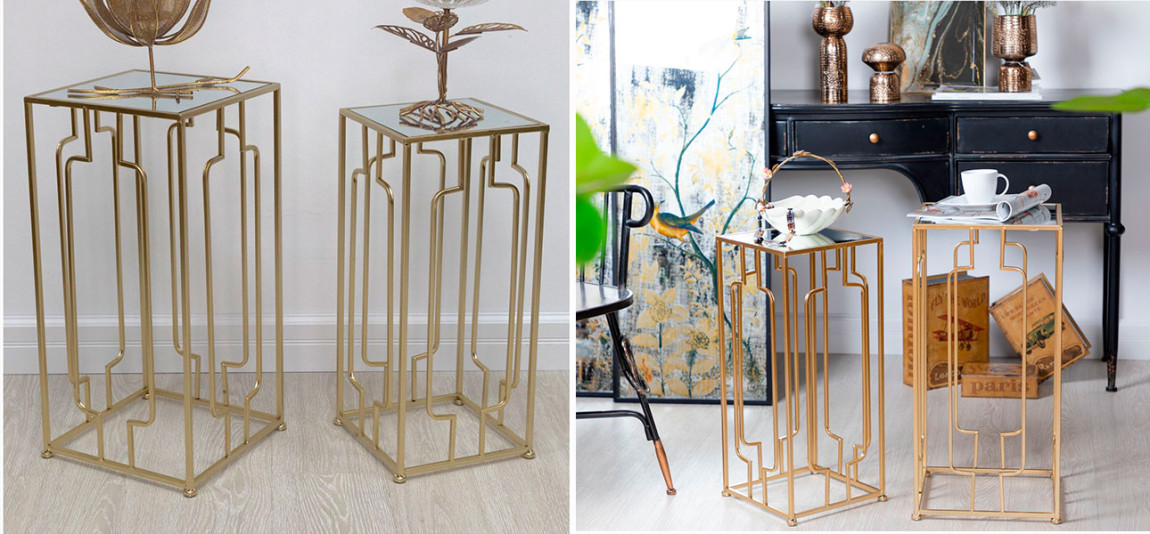 Столик высокий с золотой основой Edison