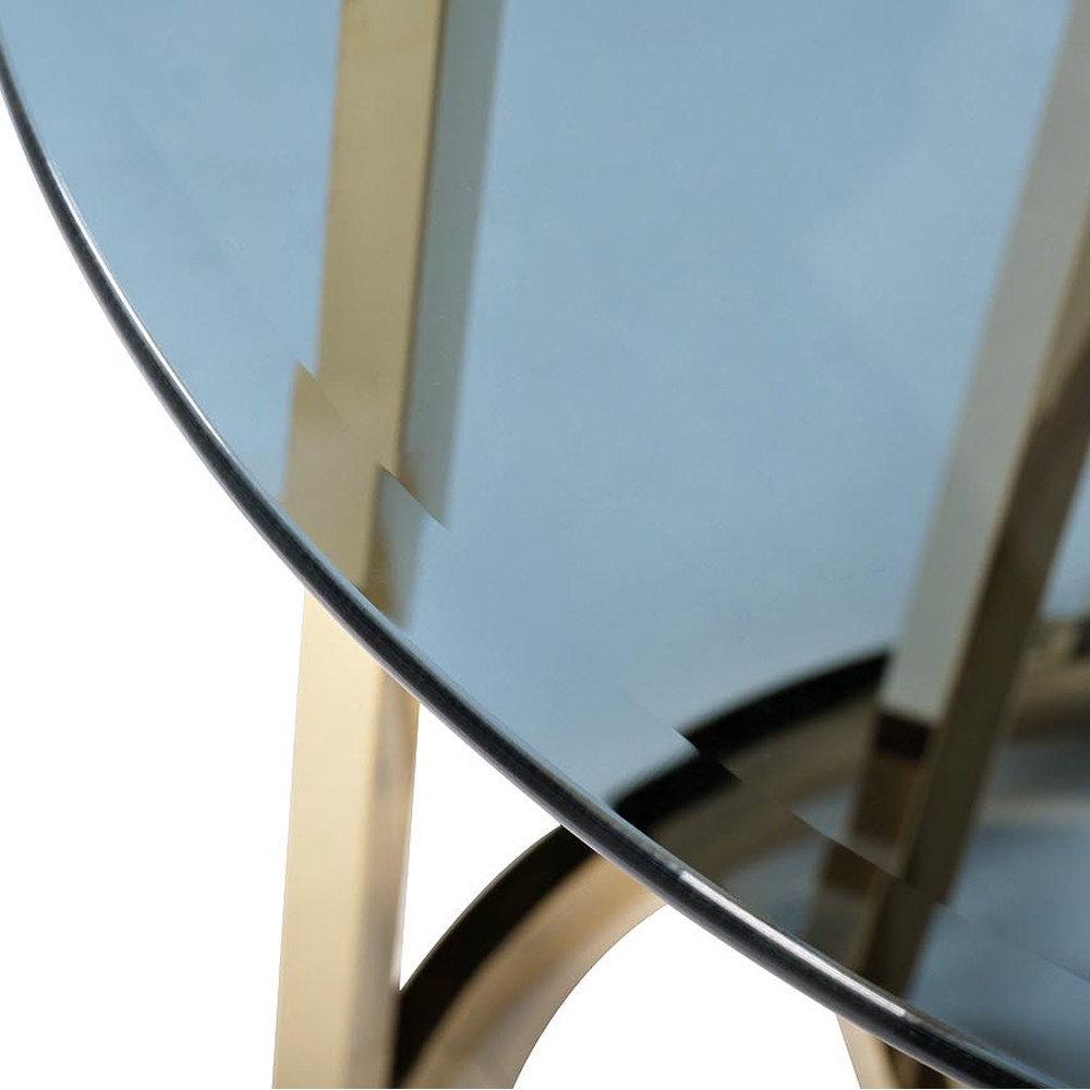 Столик журнальный золотой с темным стеклом Tastiness