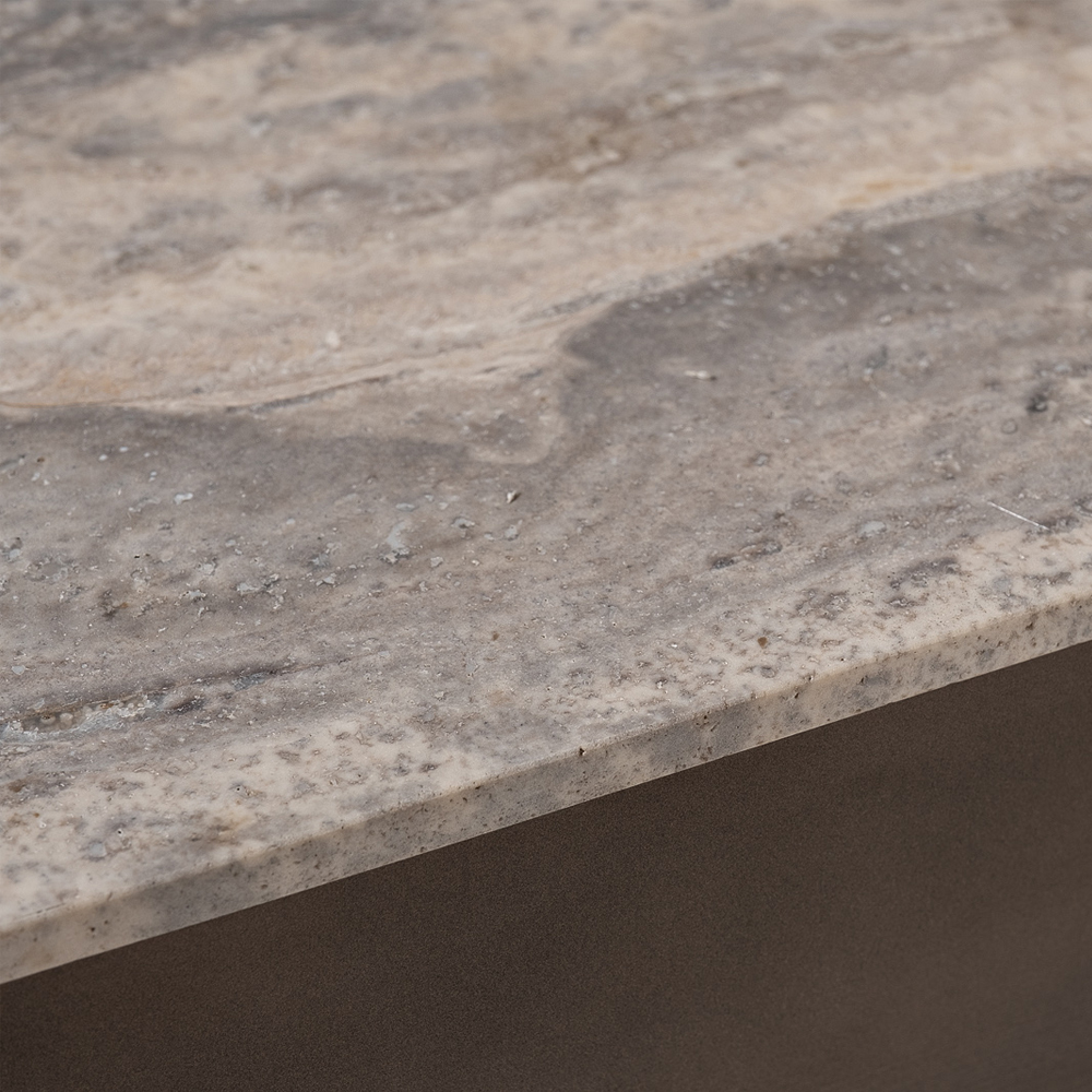 Столик журнальный квадратный  с полкой Sculptural Marble Accent с мрамором