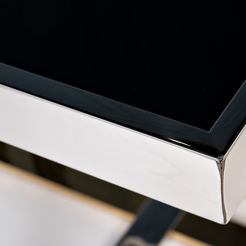 Столик журнальный квадратный с основанием в оттенках хром и золото Harmony Color and Shapes