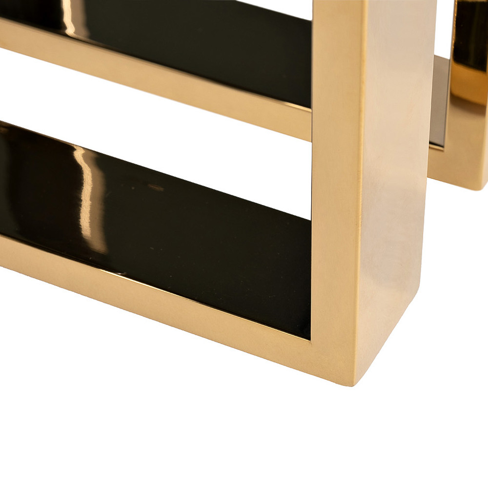 Столик журнальный квадратный с основанием в оттенках хром и золото Harmony Color and Shapes