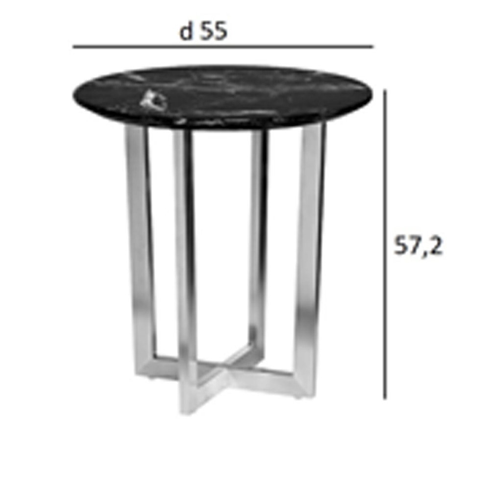 Столик журнальный круглый с белый столешницей Marsali Coffee Table