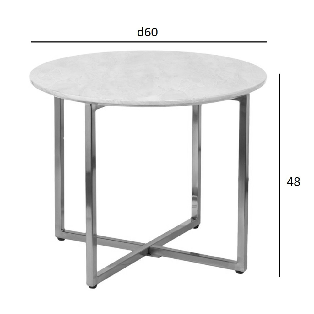 Столик журнальный круглый с черной столешницей Marsali Coffee Table
