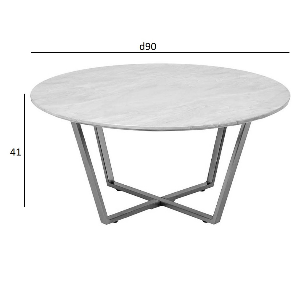 Столик журнальный круглый с черной столешницей Marsali Coffee Table