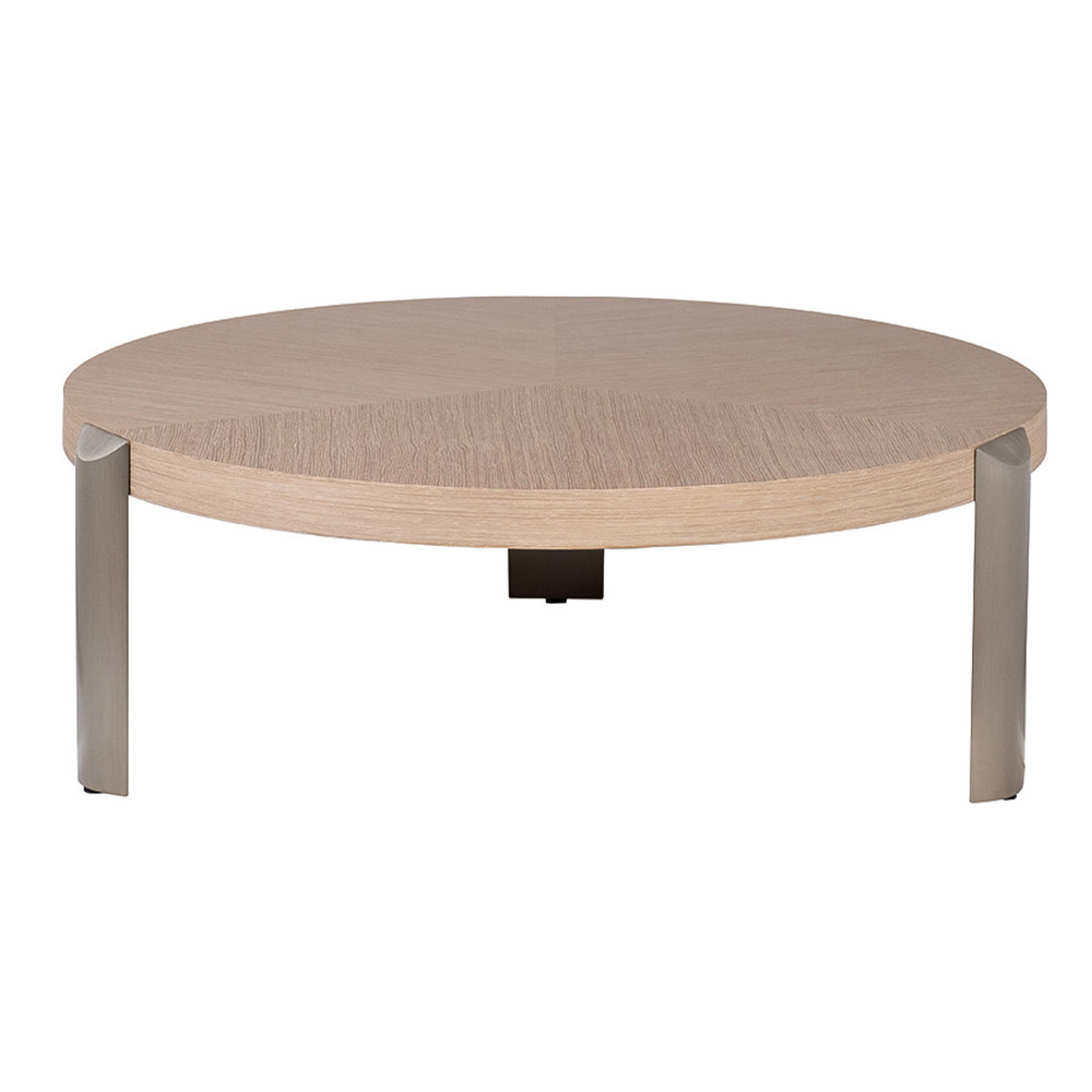 Столик журнальный круглый со светлым шпоном Light Veneer Table