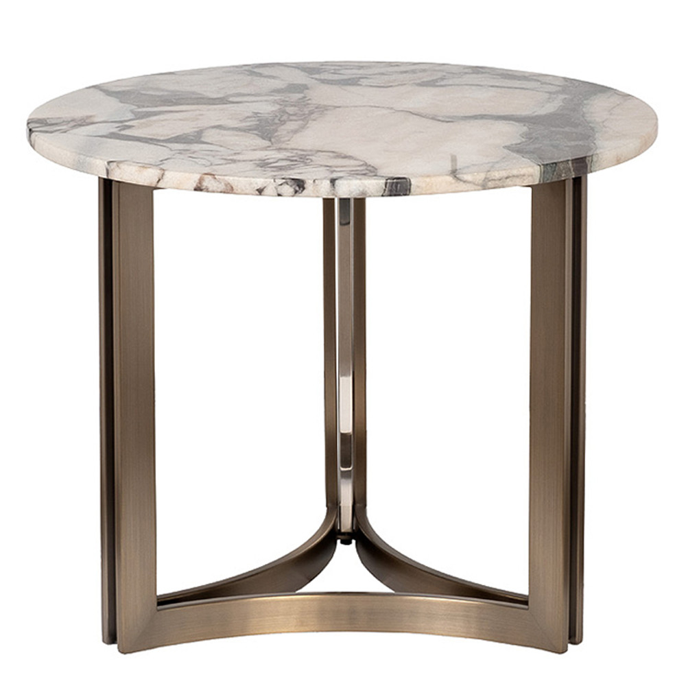 Столик журнальный с круглой мраморной столешницей Unique Stone Design