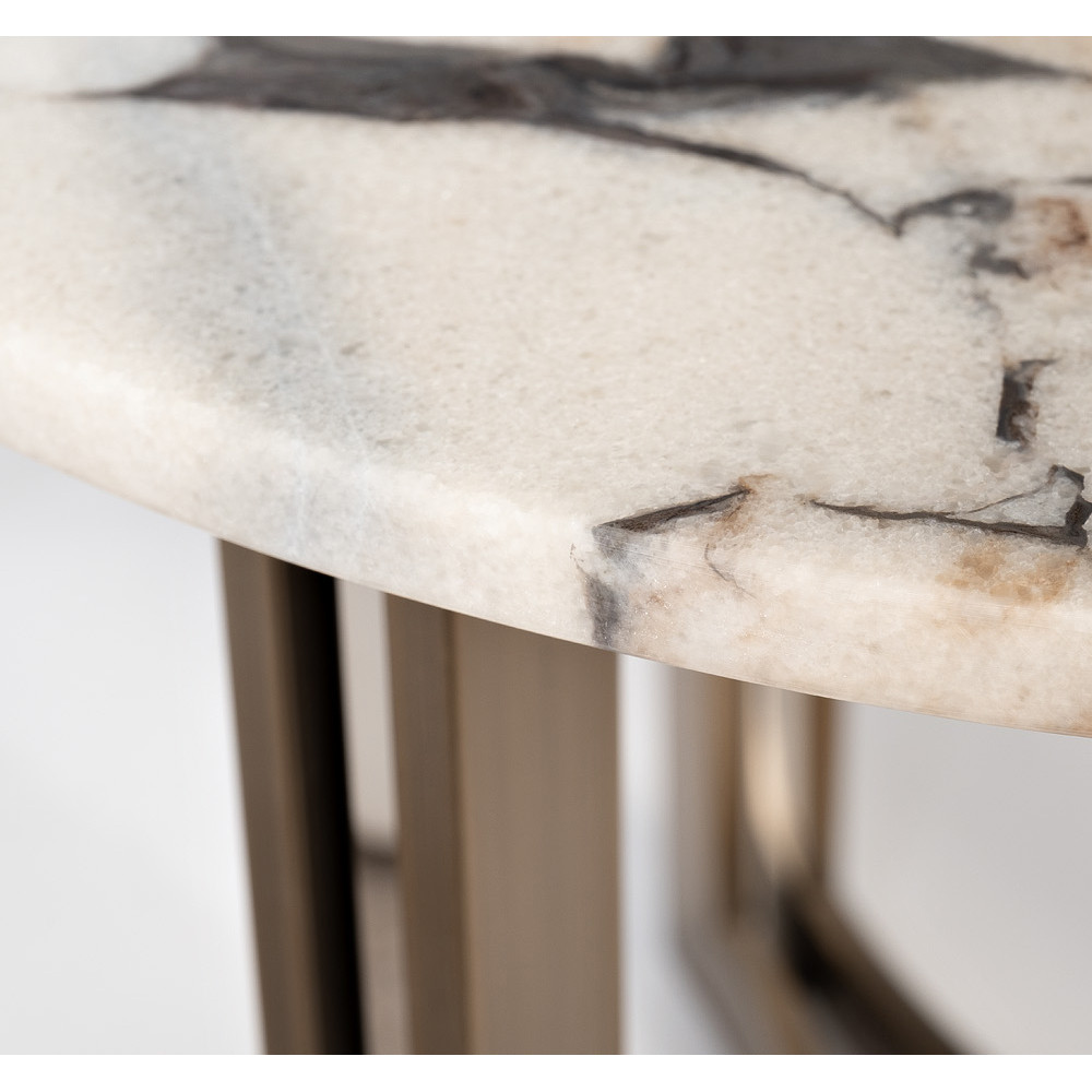 Столик журнальный с круглой мраморной столешницей Unique Stone Design