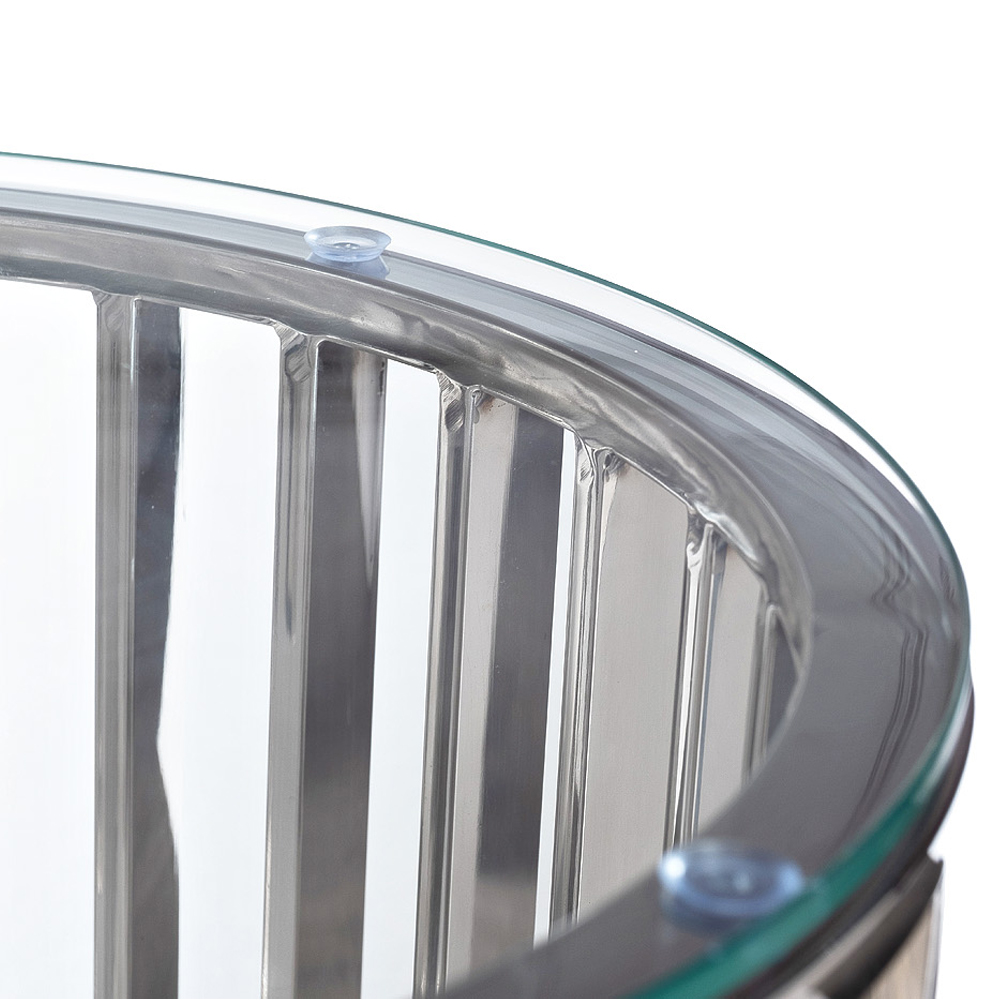 Столик журнальный с круглой прозрачной стеклянной столешницей Voluptuous