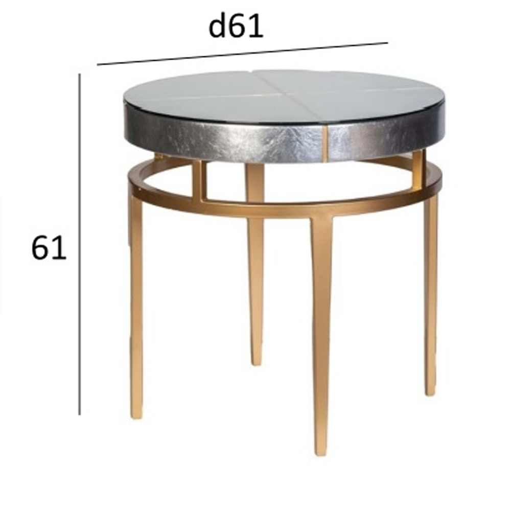 Столик журнальный серебристый с круглой столешницей Showing Refinement