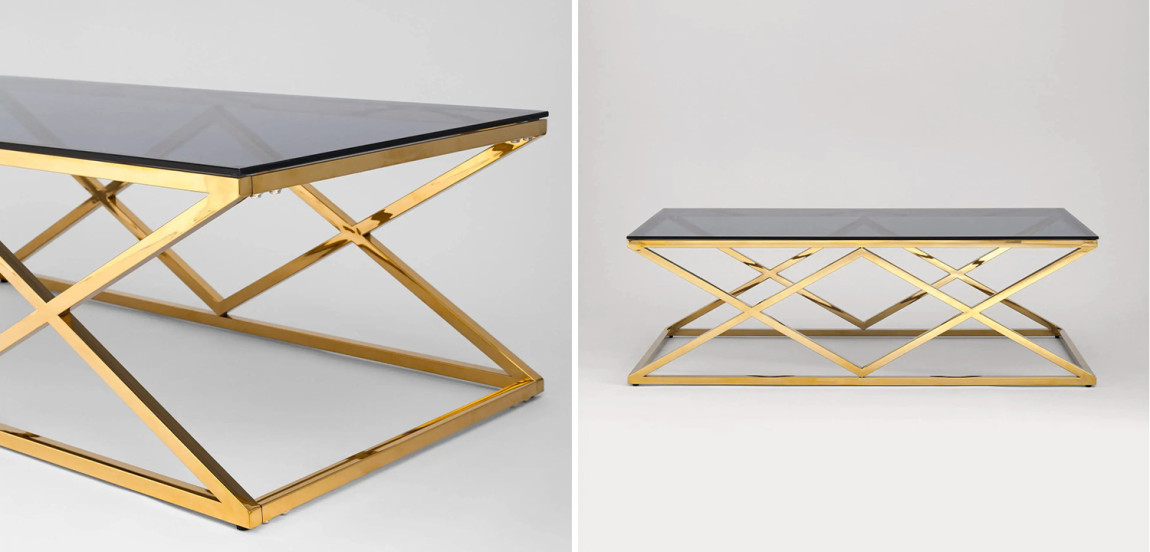 Столик кофейный Geometry Rhombus Gold