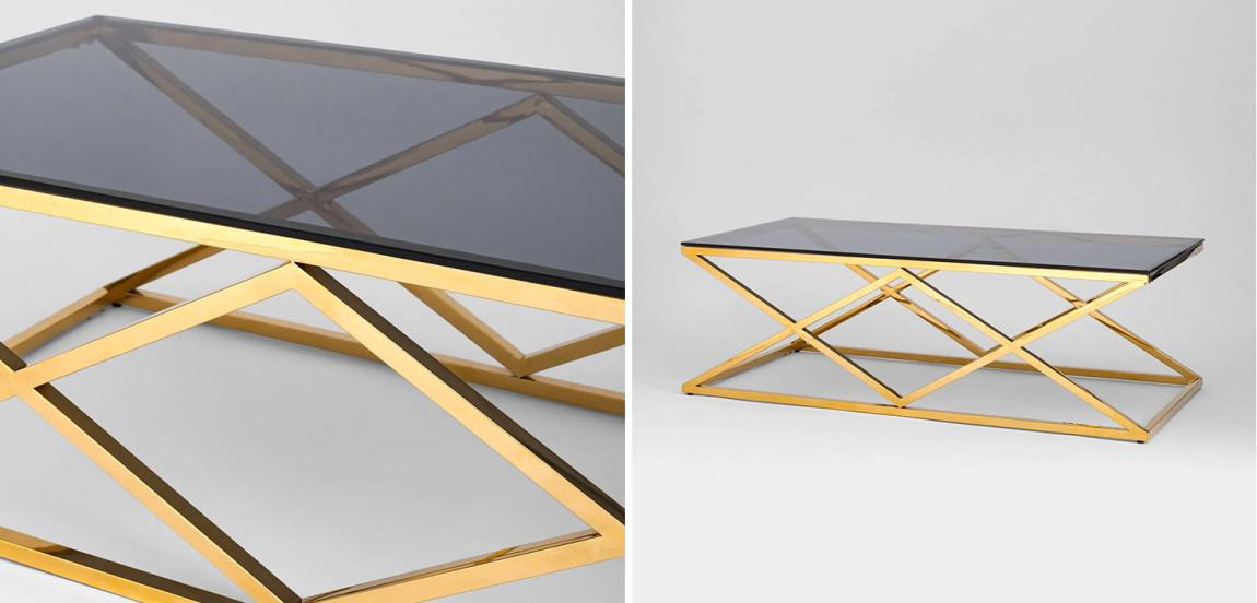 Столик кофейный Geometry Rhombus Gold