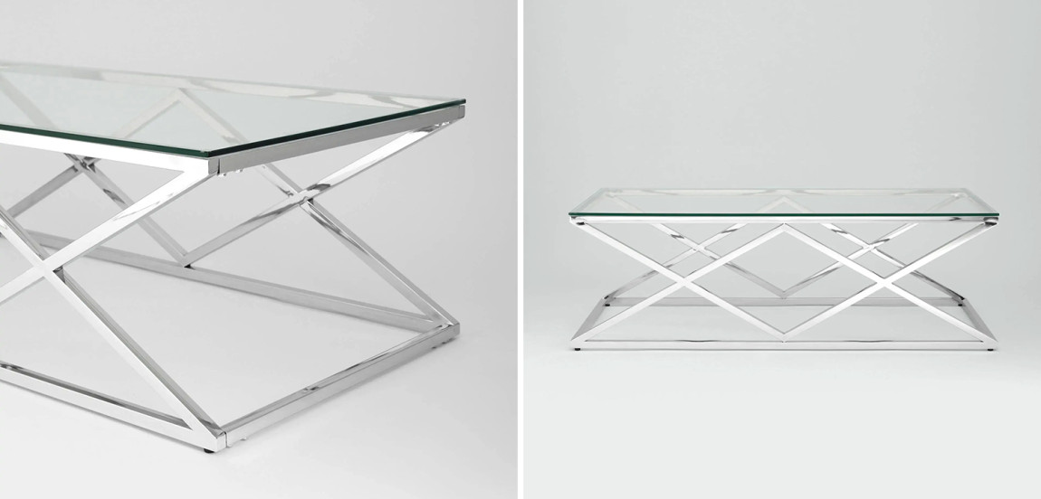Столик кофейный Geometry Rhombus Silver