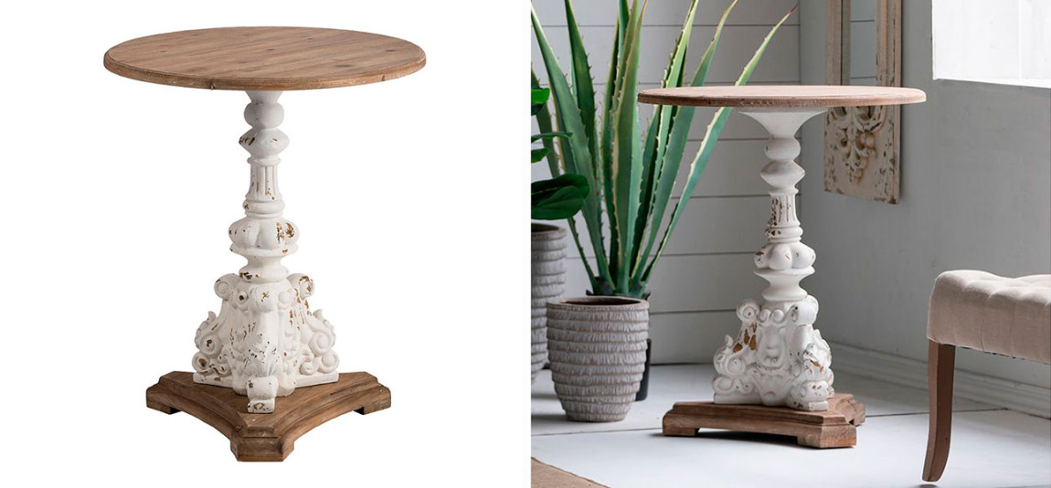 Столик круглый на резном основании Cecil