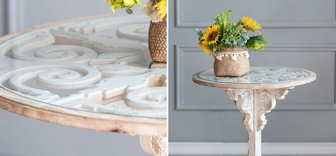 Столик круглый на резном пьедестале Olivia