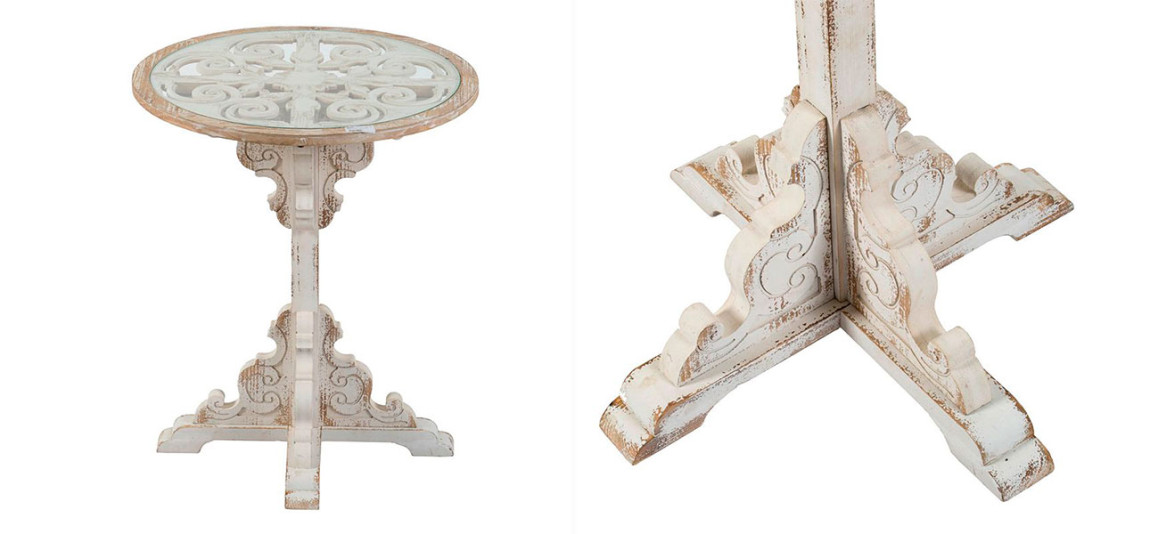 Столик круглый на резном пьедестале Olivia