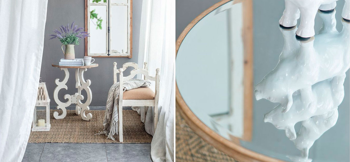 Столик круглый с белыми резными ножками Alice