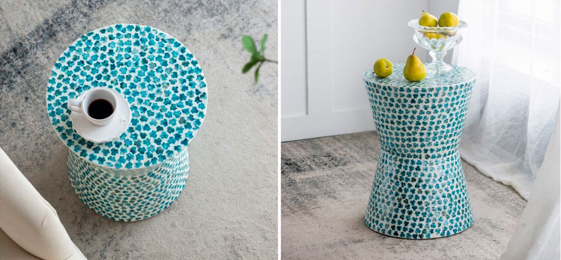 Столик круглый с инкрустацией Laura