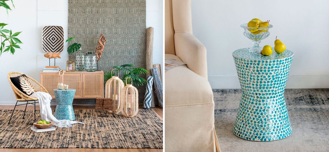 Столик круглый с инкрустацией Laura