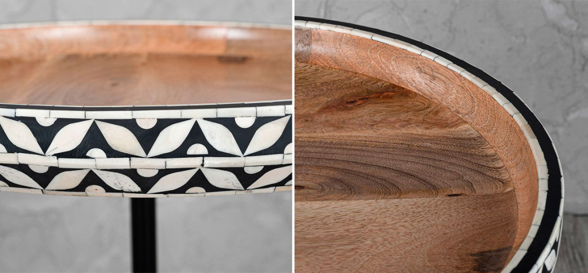 Столик круглый с углубленной столешницей Dominic