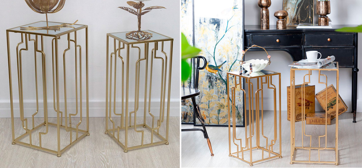 Столик маленький с золотой основой Edison