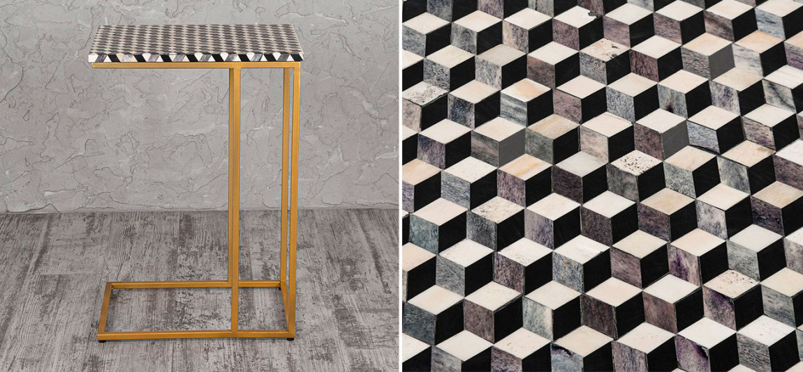 Столик приставной с инкрустацией Brandon